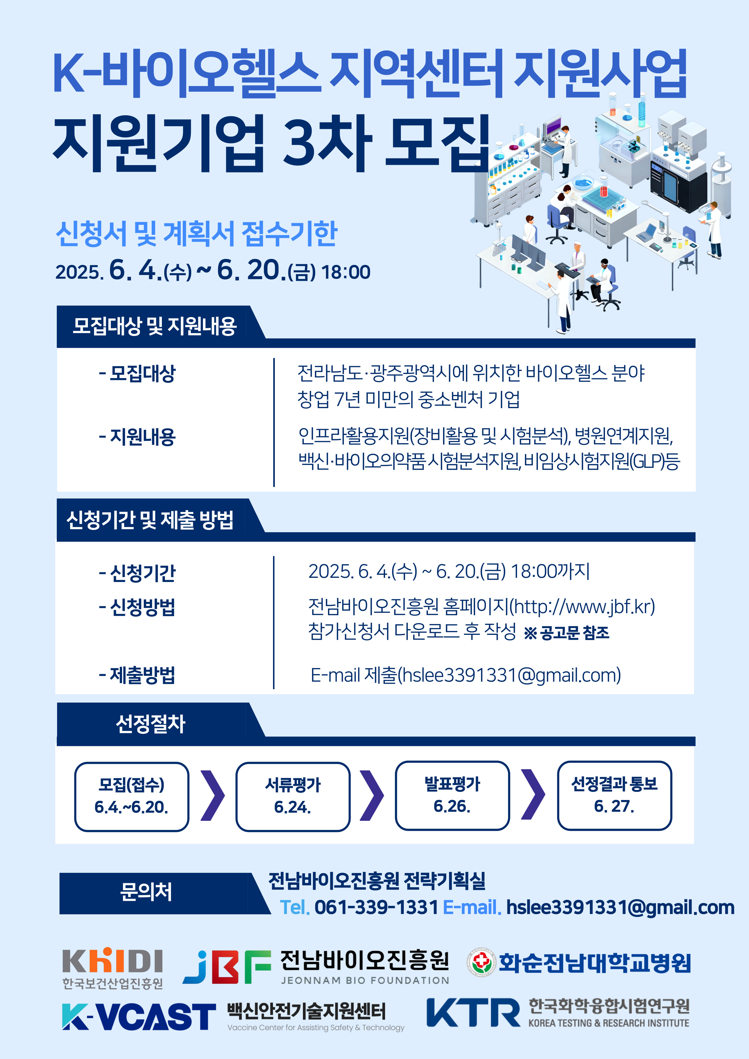 K-바이오헬스 지역센터 지원사업 3차 모집 포스터